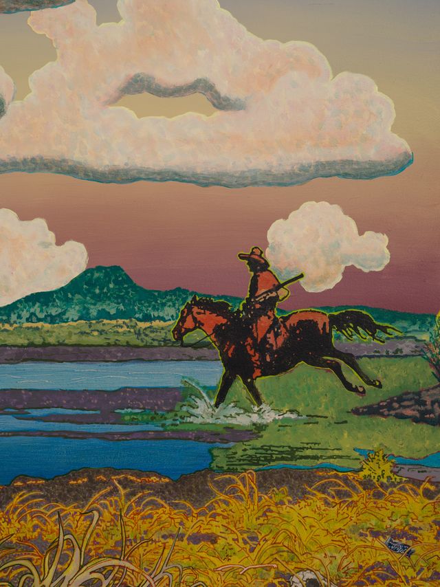 Image of artwork titled "Crossing the River" by Aaron Morse