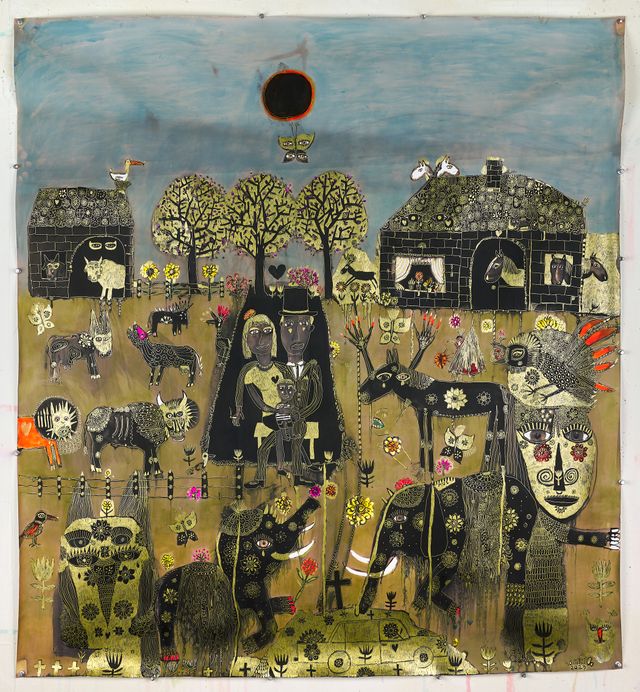 Image of artwork titled "Funeral with Elephants" by Dietmar Busse