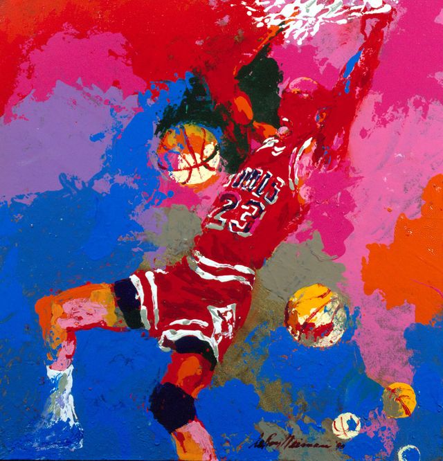 Image of artwork titled "Michael Jordan, The Basketeer" by LeRoy  Neiman