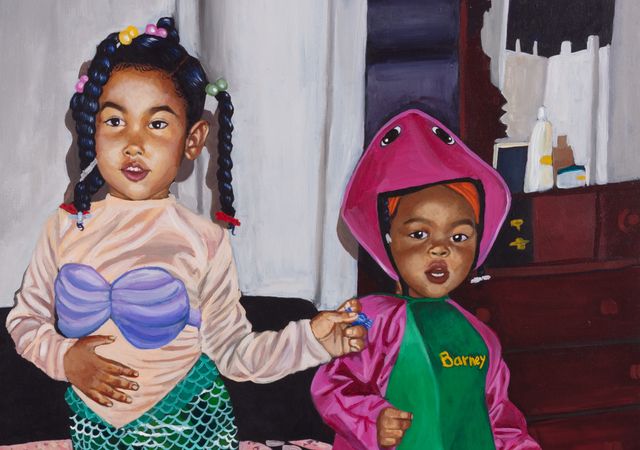 Image of artwork titled "Aja and Aya Halloween, Brooklyn NY #1 " by Aya Brown