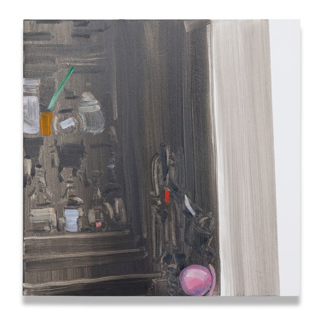 Image of artwork titled "cabinet, umbrella/mask stand, exit" by Aubrey Saget
