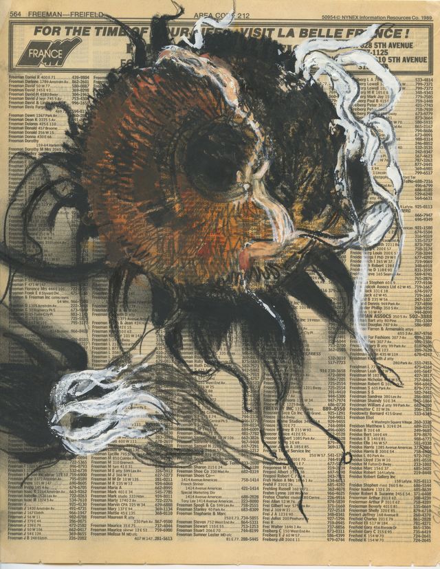 Image of artwork titled "Sunflower Phonebook Momento Mori No. 10" by Jimmy Wright