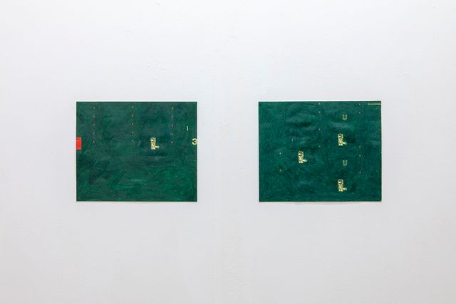 Image of artwork titled "untitled (3M, green, #1), untitled (3M, green, #2)" by Toru Otani