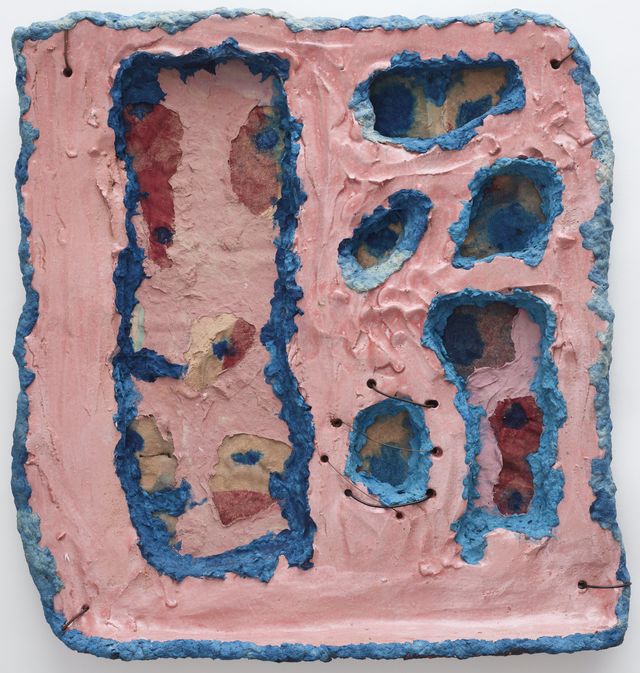 Image of artwork titled "Untitled (dusty rose wall with blue trim)" by Sahar Khoury