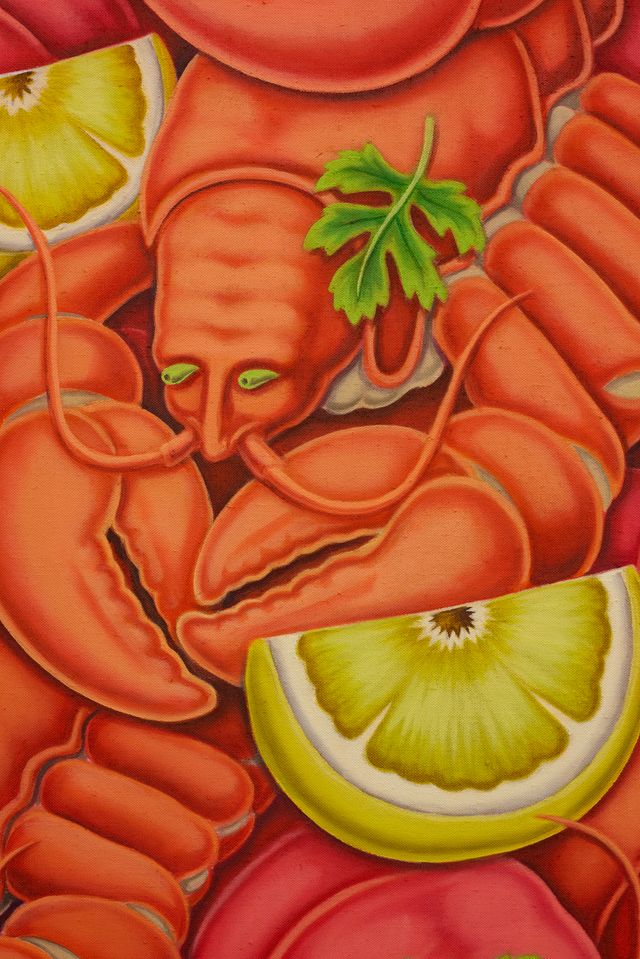 Image of artwork titled "Pile of Lobsters with Lemon and Parsley" by Pedro Pedro