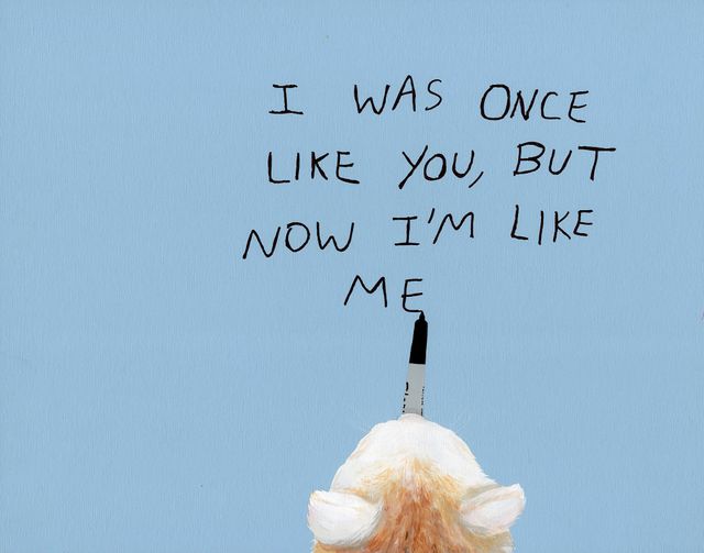 Image of artwork titled "I was once like you, but now I'm like me" by Michael Dumontier &amp; Neil Farber