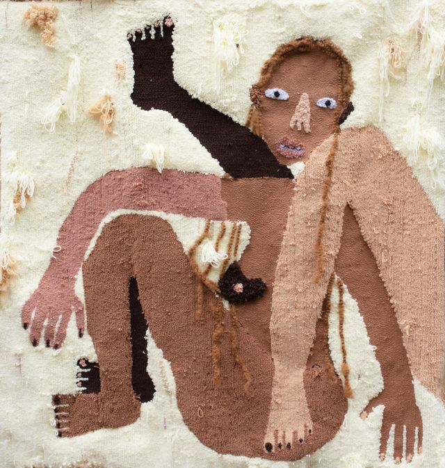 Image of artwork titled " Cwympo ni'n dau, wel dyna i chi dric! (We both fall over that’s the trick)" by Anya Paintsil