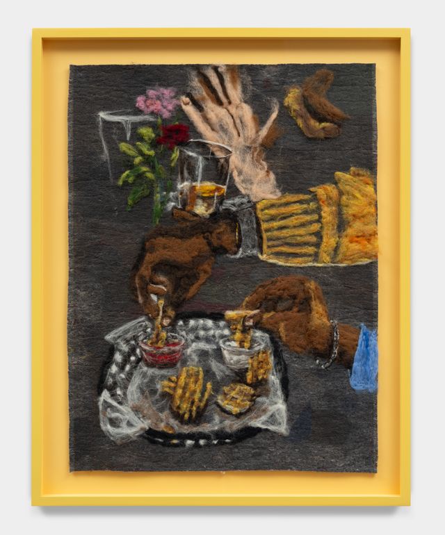 Image of artwork titled "Waffle Fries with Archie and Ludovic" by Melissa  Joseph