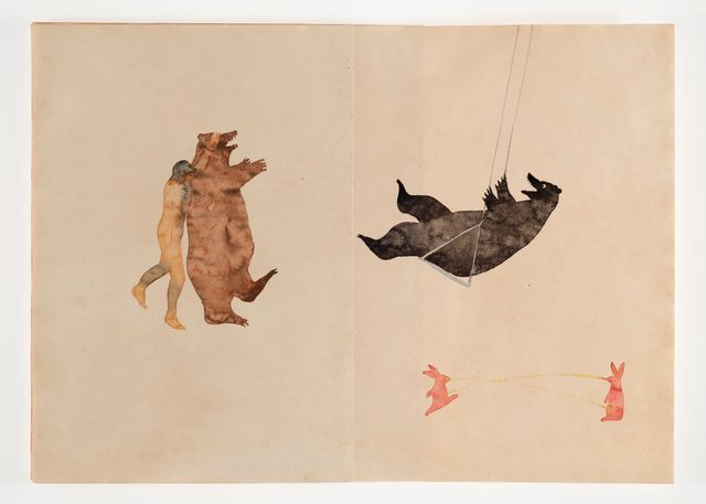 Image of artwork titled "Two Bears, Two Rabbits and A Man (Artist Book)" by Maryam Mohry