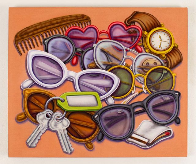 Image of artwork titled "Sunglasses with Comb, Keys, Watch and Matches" by Pedro Pedro