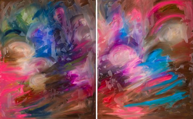 Image of artwork titled "Purple mist (diptych)" by Joseph Aina