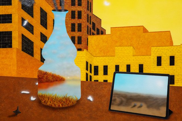 Image of artwork titled "Still Life with Jar and iPad" by Sung Hwa Kim