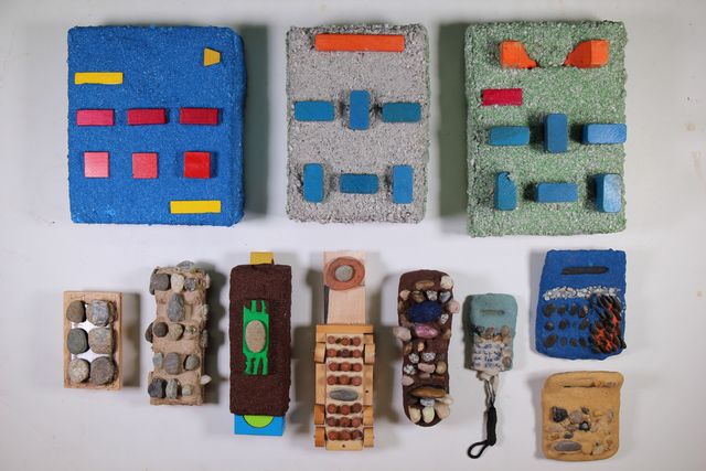 Image of artwork titled "Various remote and calculator sculptures " by Brian Belott