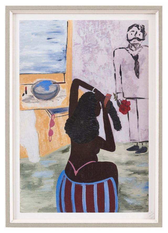 Image of artwork titled "Nude Maria Combing Her Hair" by Cassi Namoda