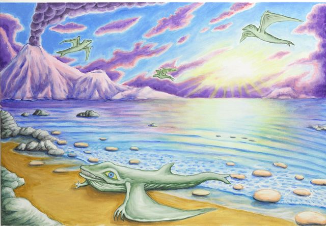 Image of artwork titled "Origin of Life on Earth" by Charles Irvin