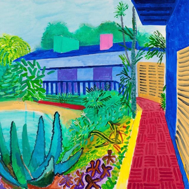 David Hockney, “Garden,” 2015. On view at The Met.