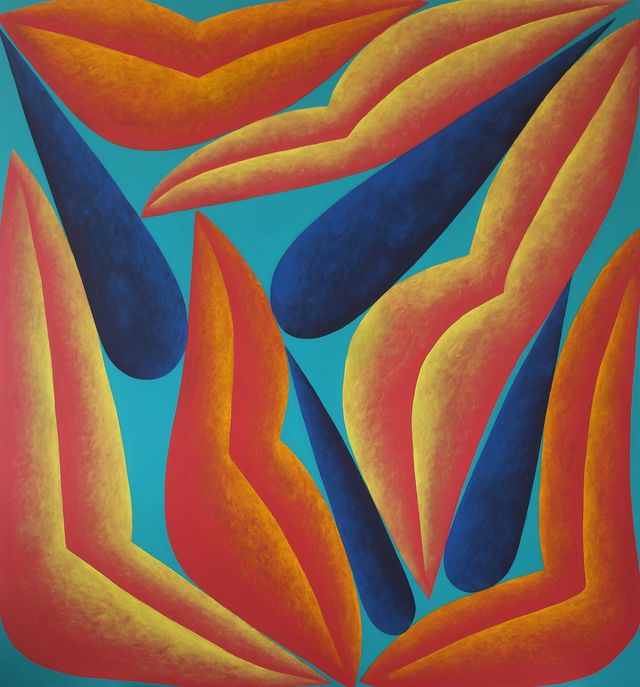 Image of artwork titled "Drops (Orange, Yellow, Turqouise, Blue)" by Corydon Cowansage
