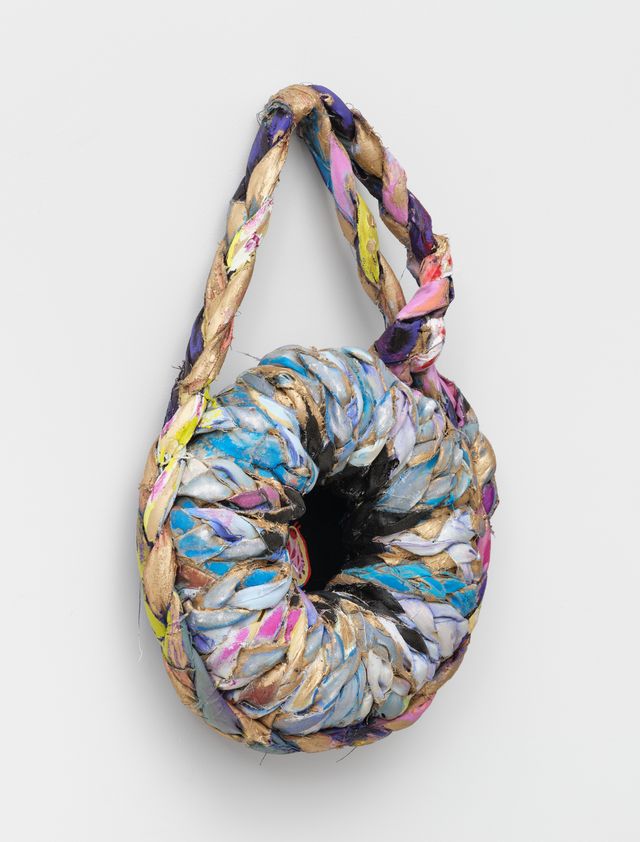 Image of artwork titled "My beating heart (braided tondo)" by Elaine Stocki