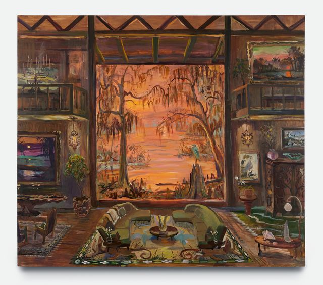 Image of artwork titled "A Sizzling Sunset from Smokey Joe’s Second Wife’s Southern Swampy Sanctuary" by Johnny DeFeo