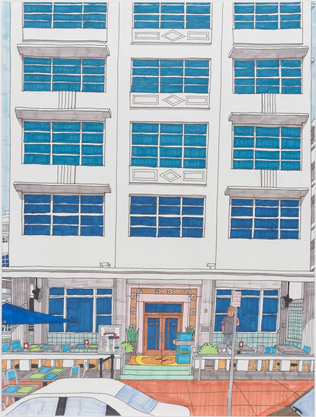 Image of artwork titled "Clevelander Hotel entrance, 1020 Ocean Drive, Miami Beach, Florida" by Joe Zaldivar