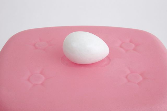 Image of artwork titled "model 1 (egg, cushion)" by Nevine Mahmoud