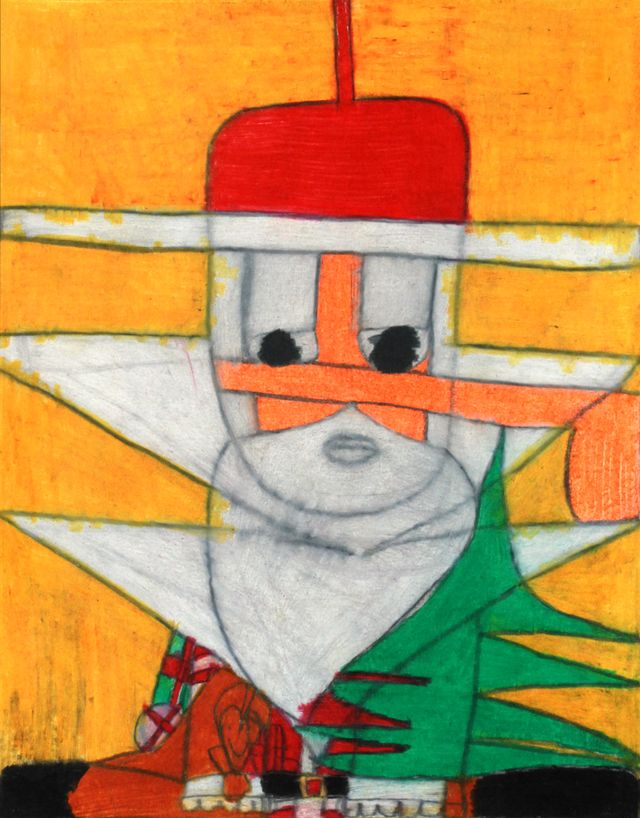 Image of artwork titled "Santa Claus with A Tree &amp; A Sack of Toys" by Tony Coleman