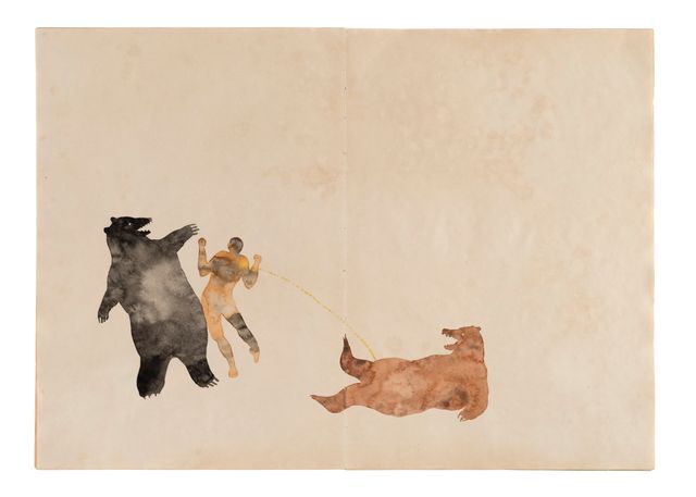 Image of artwork titled "Two Bears, Two Rabbits and A Man (Artist Book)" by Maryam Mohry