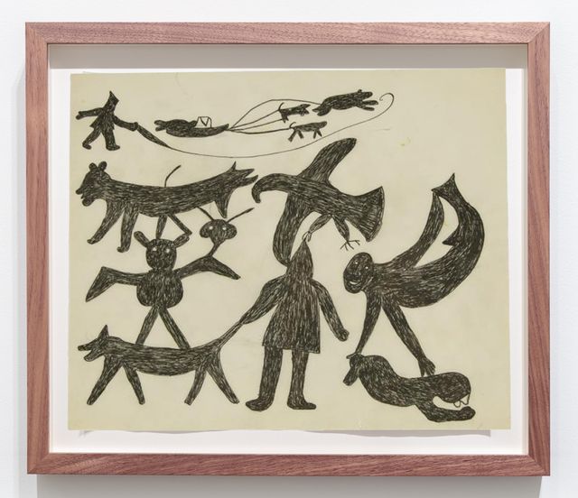 Image of artwork titled "Composition Of Figures and Spirits" by Napatchie  Pootoogook (1938-2002)