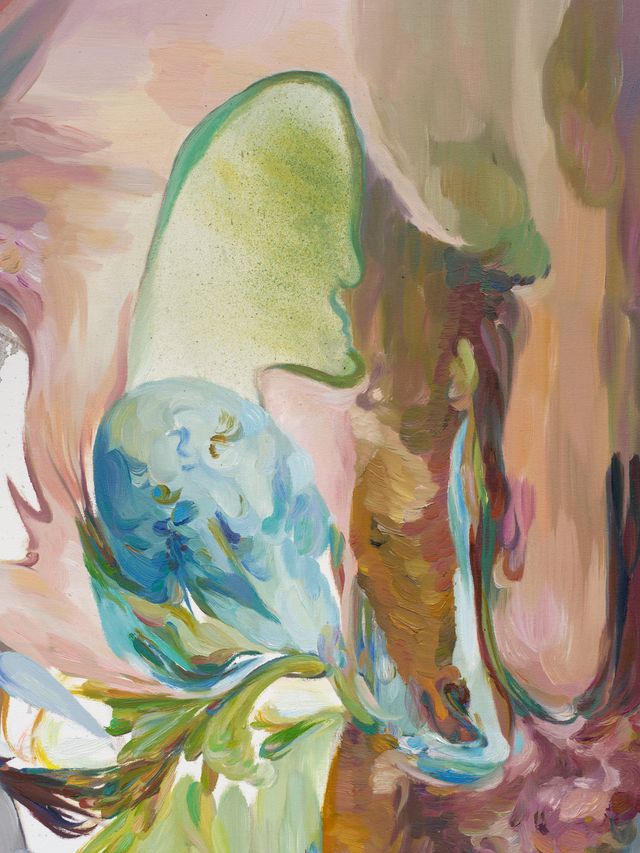 Image of artwork titled "We hang suspended, like letters left unwritten, rain-bound to spring’s envelope — full moon" by YaYa Yajie Liang