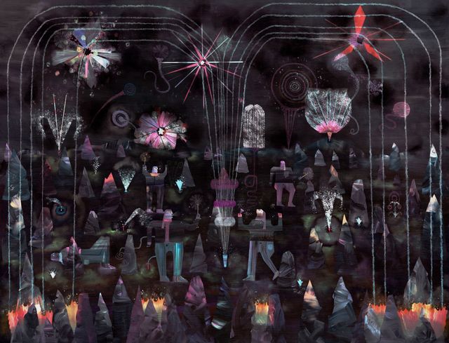 Image of artwork titled "Sometimes I Look At Fireworks To Feel Something, But Even This Small Pleasure Is Destructive Of Course, And Yet" by Andrea Joyce Heimer