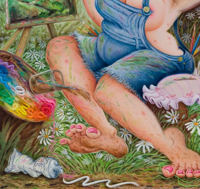 Image of artwork titled "Self-Portrait as Romanticized Painter" by Rebecca Morgan