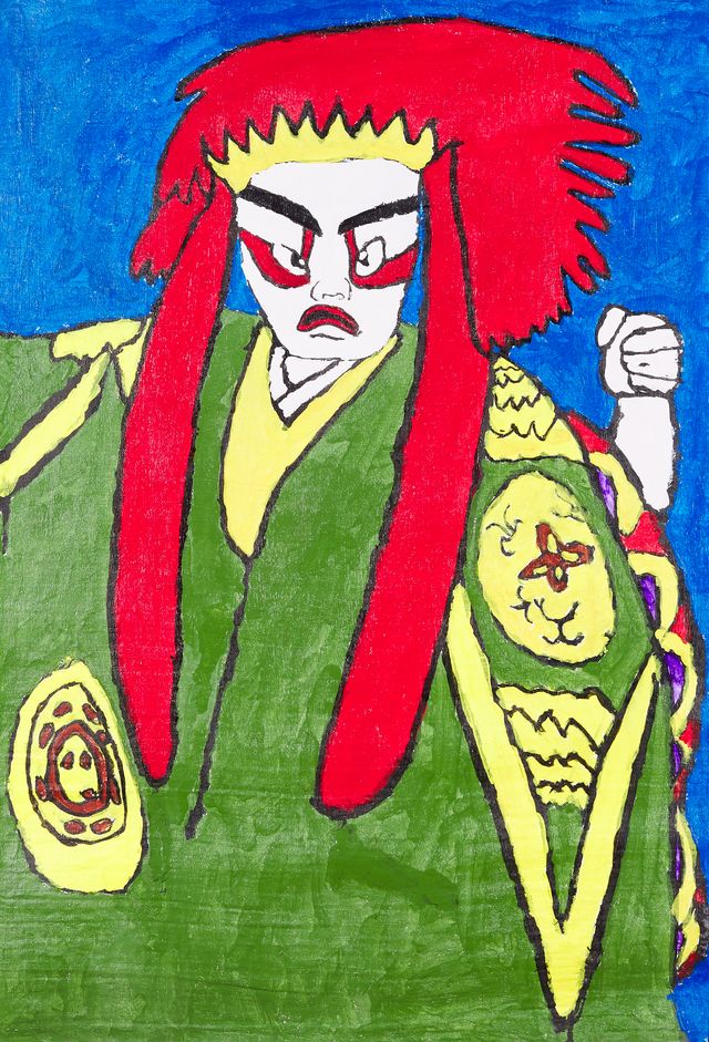 Image of artwork titled "Kabuki Blue" by Kevin Bermudez