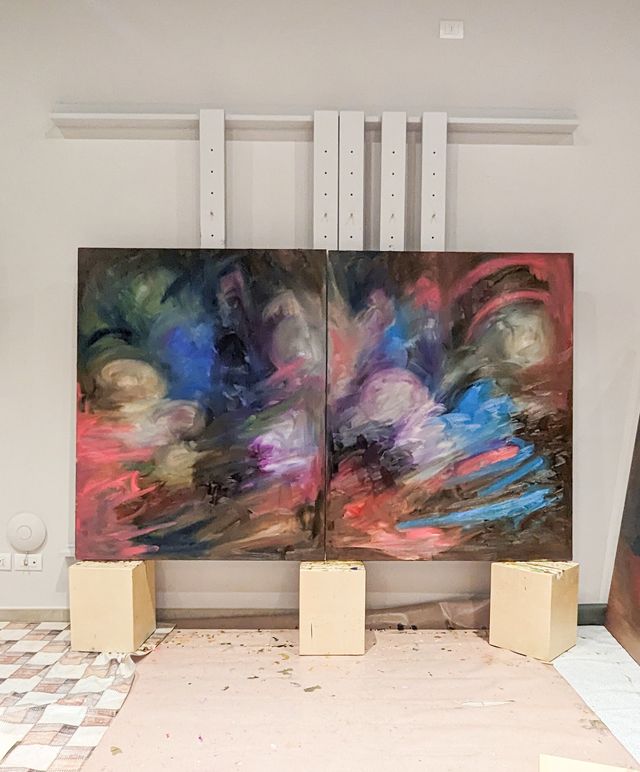 Image of artwork titled "Purple mist (diptych)" by Joseph Aina